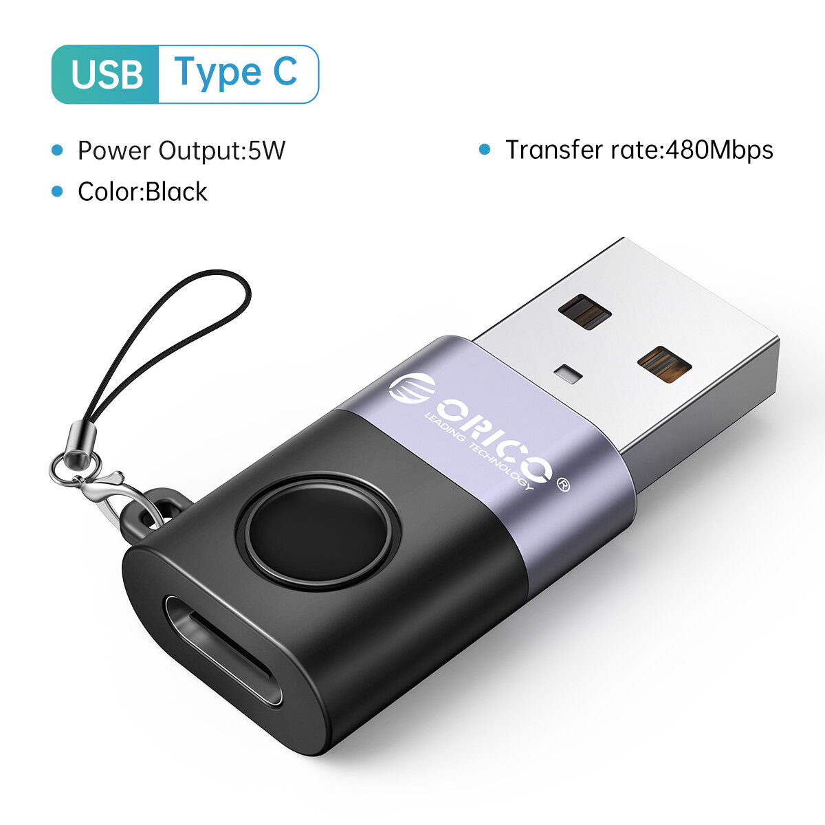 ORICO Bộ Chuyển Đổi USB C Sang USB Bộ Chuyển Đổi OTG Ổ USB C Đực Sang USB3 Cái Sạc Nhanh 45A Tương T