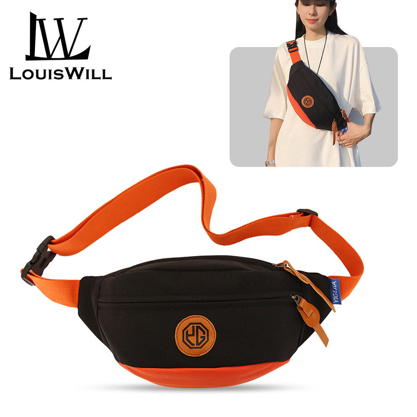 LouisWill Chest Bag Fashion Waist Bag Crossbody Bags Street Shoulder Bag