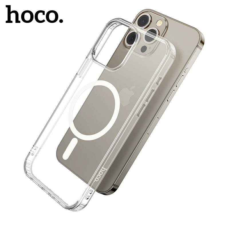 Ốp vỏ điện thoại di động dòng Magsafe trong suốt chính hãng HOCO 100% iPhone Tương thích với iPhone 15 , iPhone 15 Pro, iPhone 15 Pro Max iPhone 14