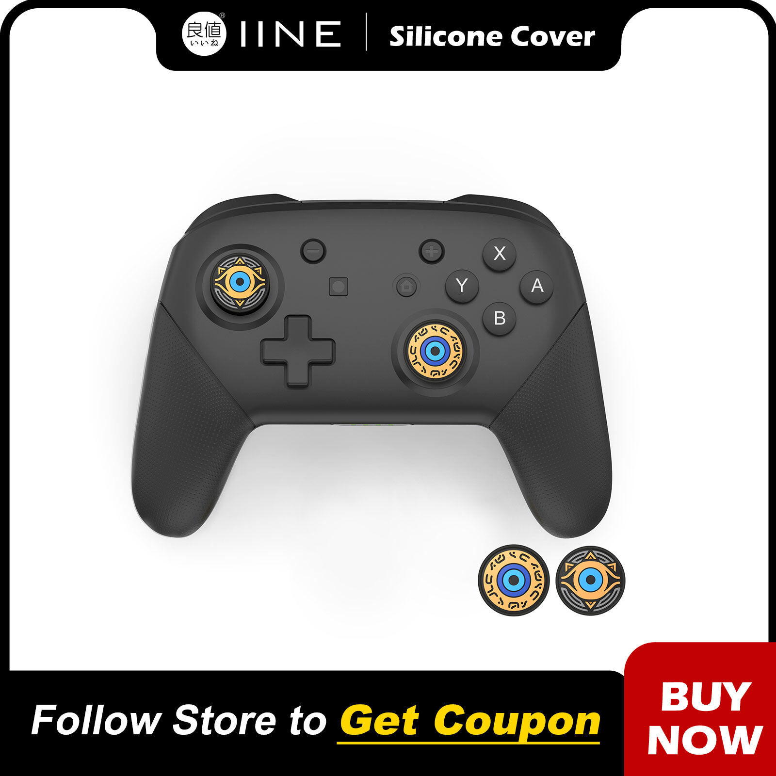 Iine Silicone không trượt chỗ đặt ngón cái Mũ joysitck Mũ Bìa Tương thích bộ chuyển đổi Nintendo Joypad Pro điều khiển