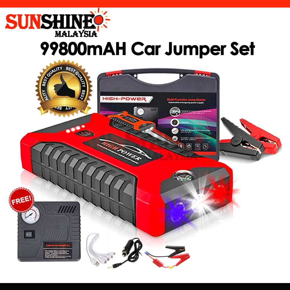 SUNSHINE 99800mAh 12V Car Jumper Car Tyre Air Pump Starter Booster