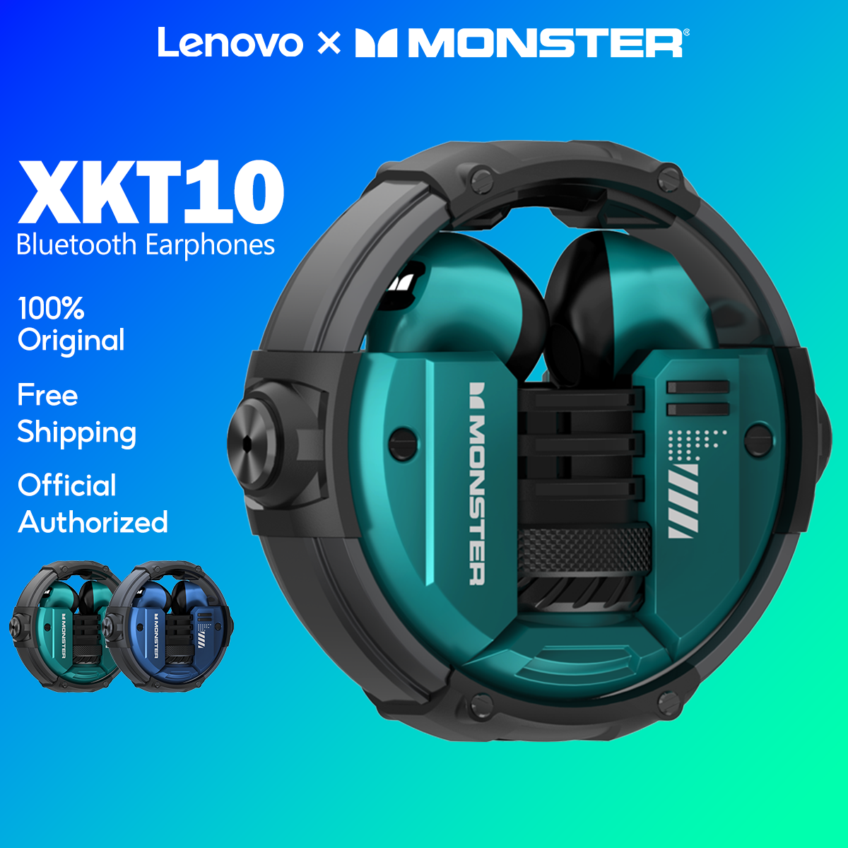 Lenovo × Quái Vật xkt10 Tai nghe bluetooth không dây thông minh khử tiếng ồn Độ trung thực cao điều khiển bằng cảm ứng Thời gian đợi lâu trò chơi Tai nghe bluetooth 5.2