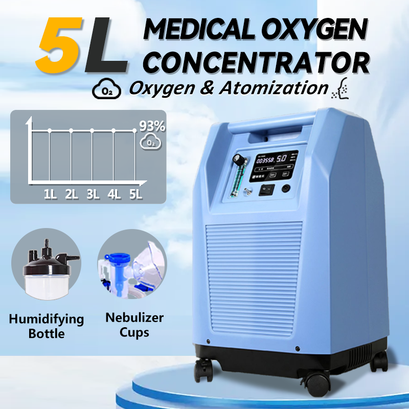 Professional Medical 1L-5L Oxygen Generator Molecular Sieve Oxygen Generator Mode Portable Household Use Oxygen Generator With Atomization Elderly, Pregnant women, Children 96% Concentration Oxygen Generator ราคา 16,500 บาท*ส่งฟรี