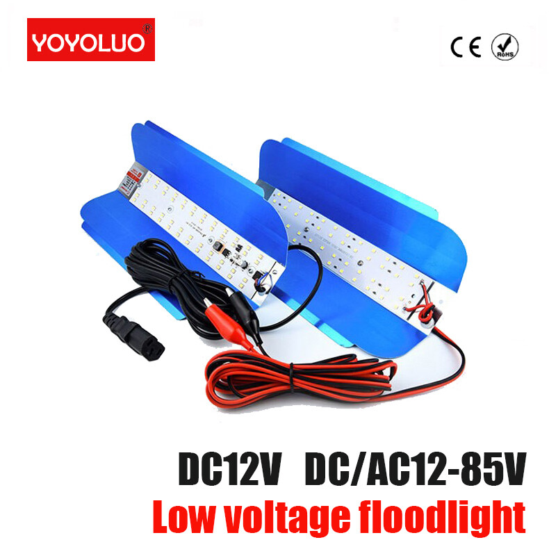Đèn pha led dc12v điện áp thấp đèn pha kẹp ngoài trời dc12-85v 50w đèn sàn ngoài trời để chiếu sáng chợ đêm