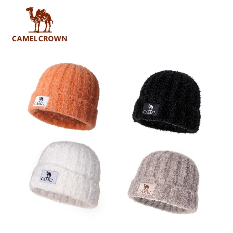 CamelCrown Knitted Wool Hat Women Versatile Ear Protection Wool Warm Cold Cap Thickened Windproof Big Head Circumference Hat ราคา 179 บาท*ส่งฟรี