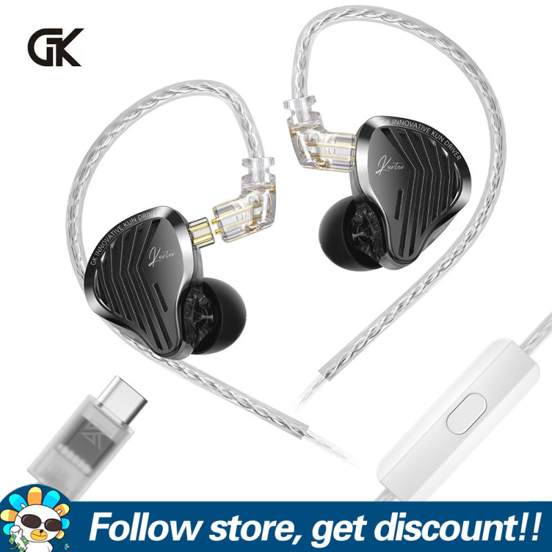 Gk kunten Tai nghe kim loại 3.5mm/Type-C cắm màng loa điện động đơn vị tai nghe chơi game 2pin Thiết kế cáp có thể tháo rời HIFI chất lượng âm thanh HD âm bass mạnh Tai nghe nhét tai thoải mái để mặc tiếng ồn hủy bỏ tai nghe nhét tai có dây cho điện thoại