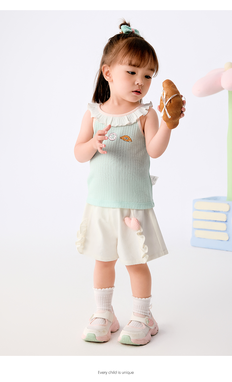 balabala Baby Vest Girl Summer Thin Outerwear Top 2025 New Sweet Delicate Fashionable Cute · v4