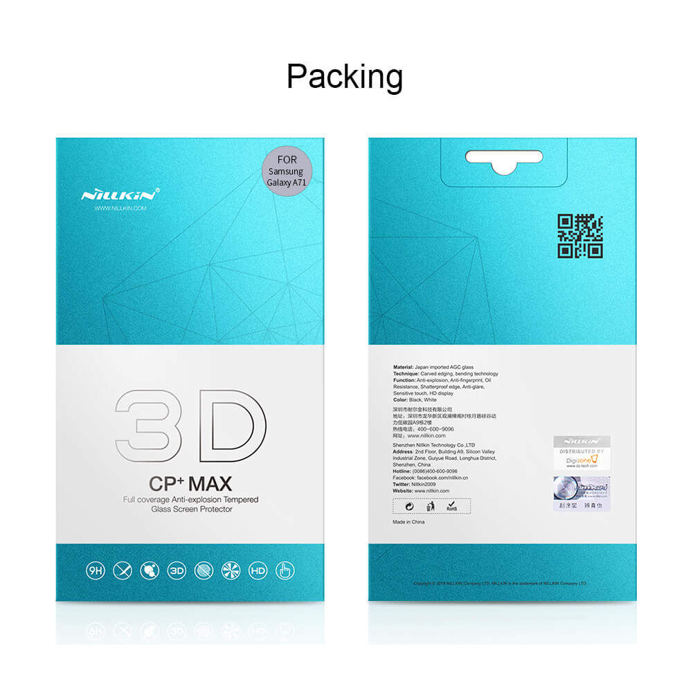 Nillkin Amazing 3D CP+ Max tempered glass screen protector for Samsugn Galaxy A71, Note 10 Lite