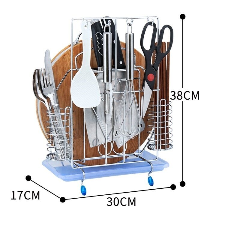 Gambar Kitchen supplies floor to ceiling chopsticks shovel hanging spoon multi function rack vegetable knife cutting board chopping board storage shelf