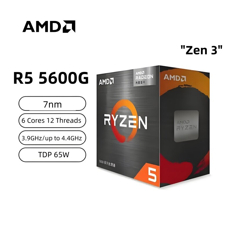 Amd Ryzen 5 5600G 6-Core 12-Thread Cpu With Radeon Graphics - 3