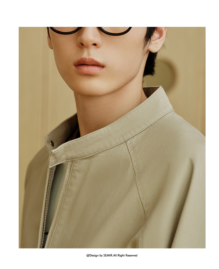 Semir Men'S Jacket For Autumn 2024 Trendy Vintage Work Clothes Jacket Loose Fit Solid Color Featuring Drop-Shoulder Sleeves Versatile Top · v4