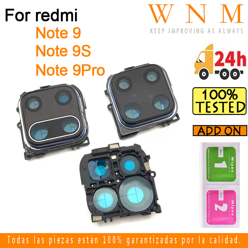 Chất lượng cao mới cho xiaomi redmi note 9s 9 pro ống kính máy ảnh phía sau kính phía sau ống kính khung sau phụ tùng thay thế sửa chữa