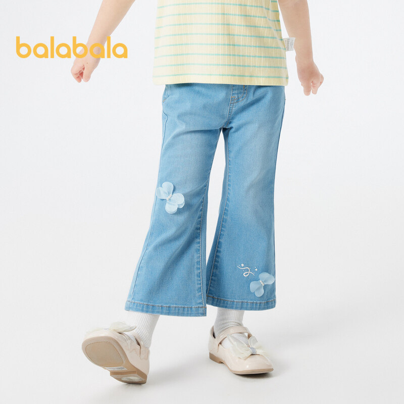 Balabala Girls' Long Pants 2024 New Summer Fashion Children's Trendy Little Children's Baby Clothing Pants Stylish Jeans ราคา 528 บาท*ส่งฟรี