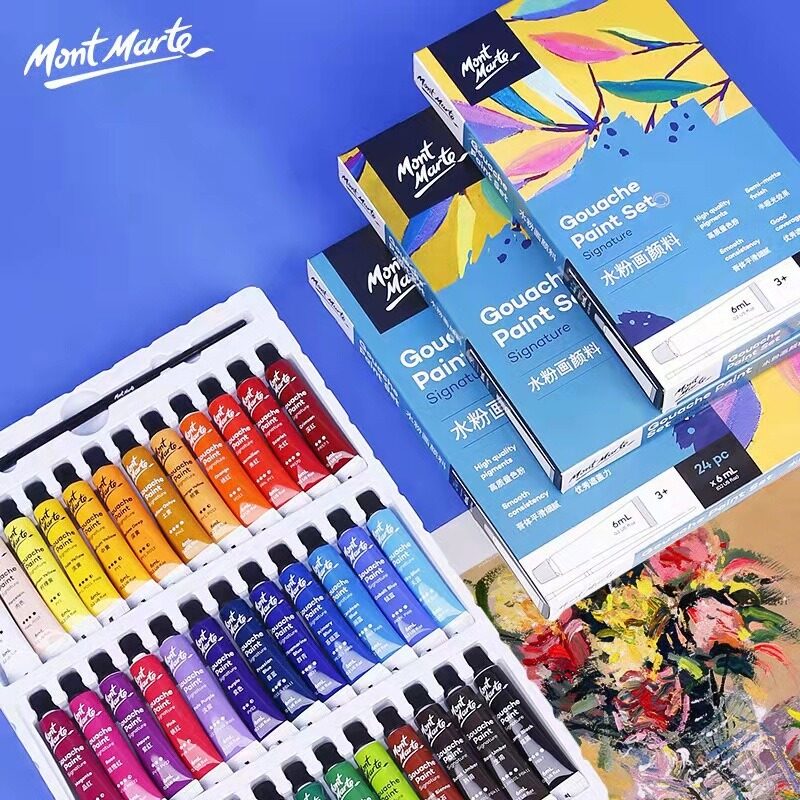 MONT marte 12/18/24 Màu sắc bột màu Bộ màu vẽ 6/12ml màu vẽ tranh họa cụ