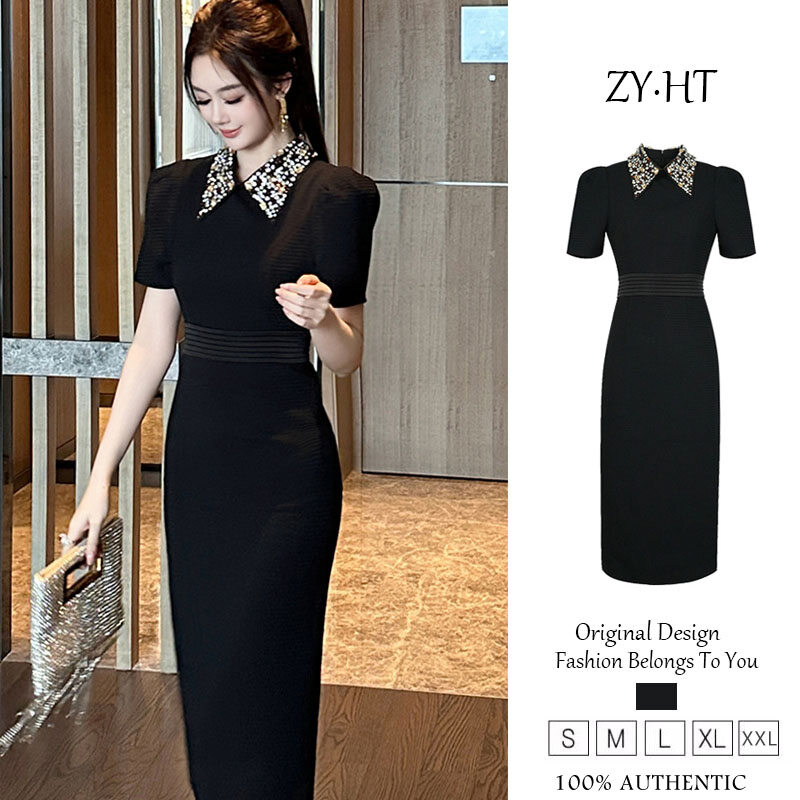  Zyht của phụ nữ ăn mặc Đầm đen hip-Gói váy dệt Váy Đầm Công Sở lxury VÁY ĐẦM CƯỚI tham dự trang phục váy dự tiệc Váy dạ hội 65348 