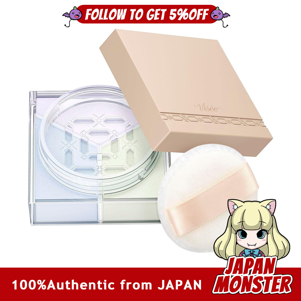 Kose Visee Trinitas Glow Powder 01 Clear Veil Face Powder Translucent Glowing Skin Prevents Oily Shine Prevents Makeup from Coming Down Covers Pores Tones Up 5.5g Japan