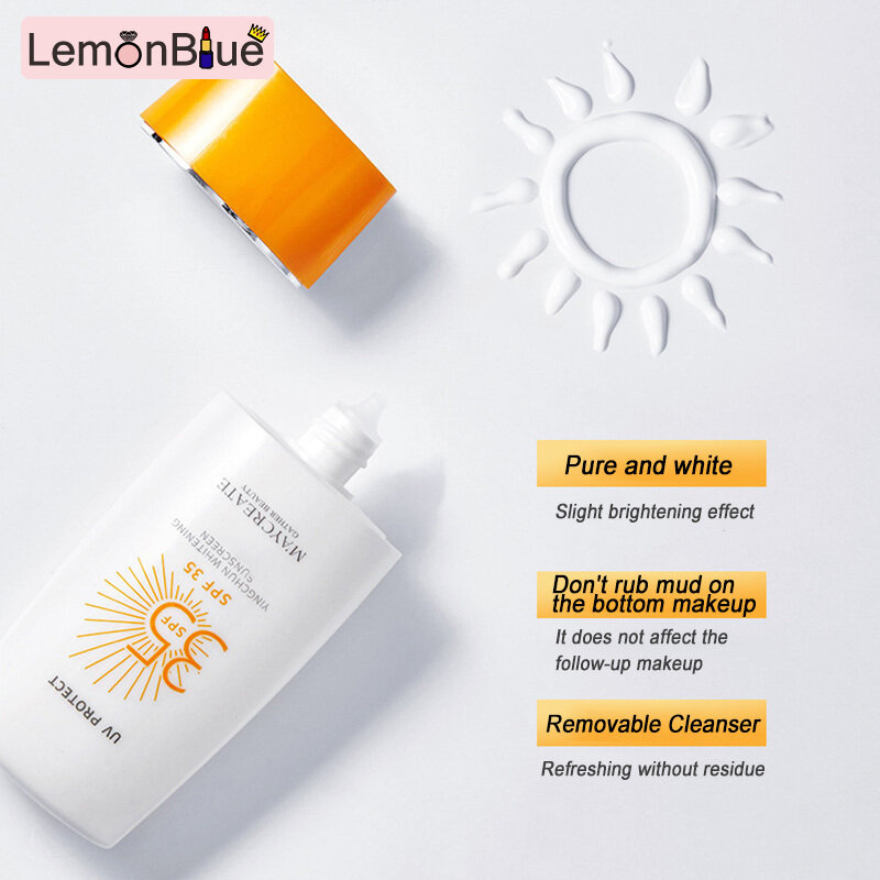 Gambar LemonBlue SPF 35 Sunscreen Cream Refreshing Not Greasy Sweat   Water Resistant Long Lasting PA+ Sun Protection Cream for Face