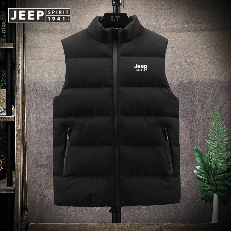 Jeep spirit áo ghi lê không tay thời trang nhẹ mùa thu đông cho nam áo ghi lê ngoài mới áo khoác kẹp ngựa ve áo nam