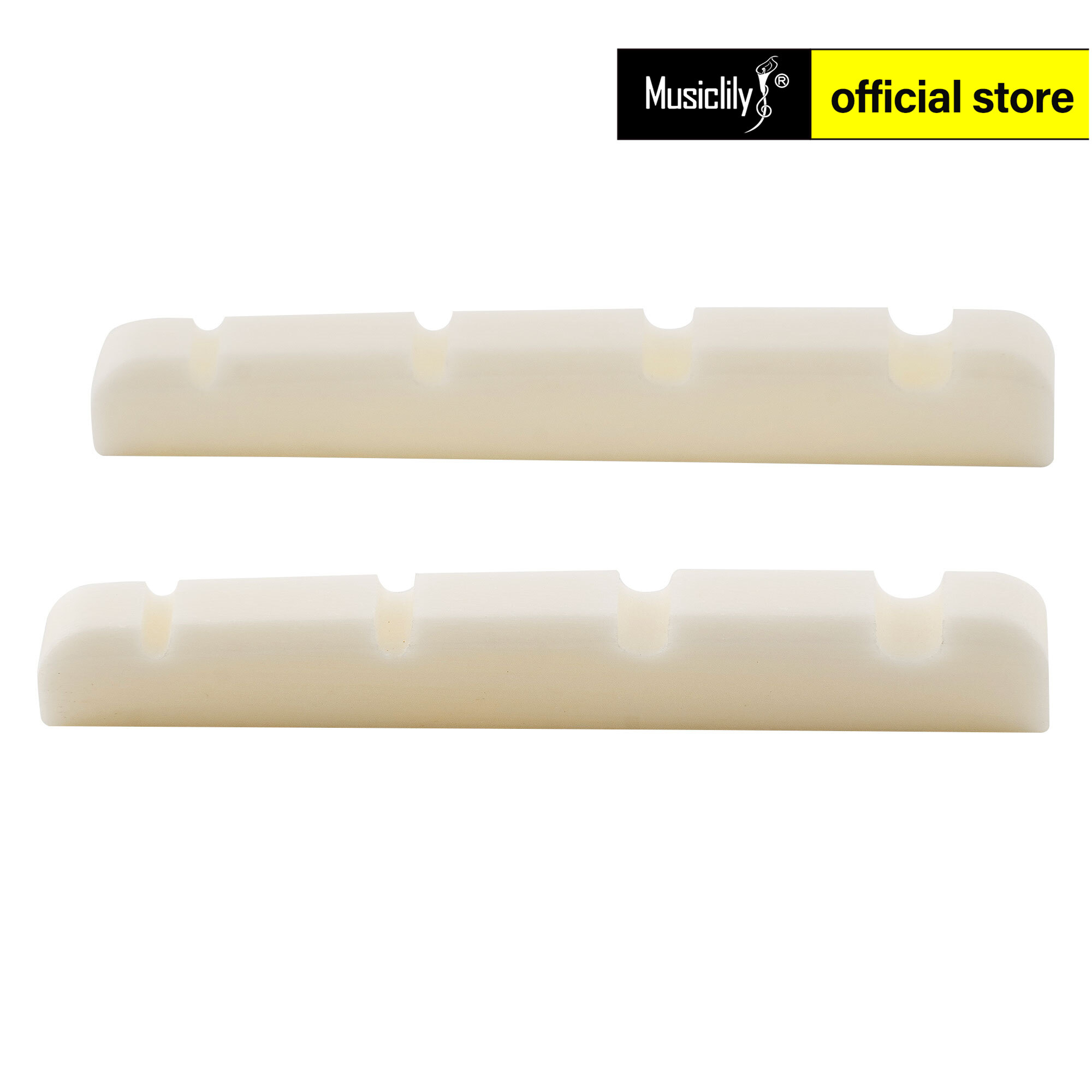 Musiclily cơ bản 38mm đáy phẳng xương rãnh Bass Nut cho 4 dây Bass Guitar, 385/4.5mm