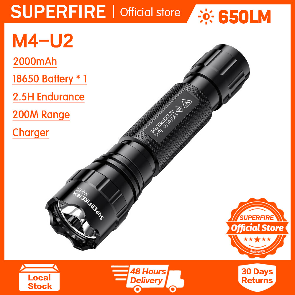 Superfire Đèn Pin Di động chống nước Đèn pin Led M4 ngoài trời