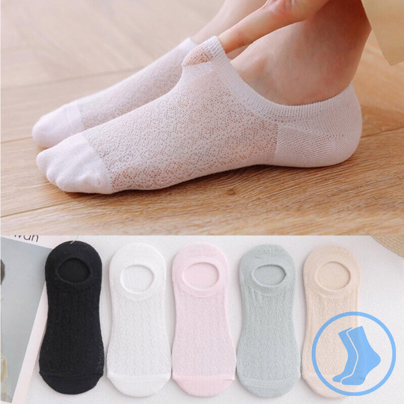 Tất thuyền lưới cotton nguyên chất mùa hè cho nữ tất tàng hình thời trang tất chân cho nữ 1 đôi