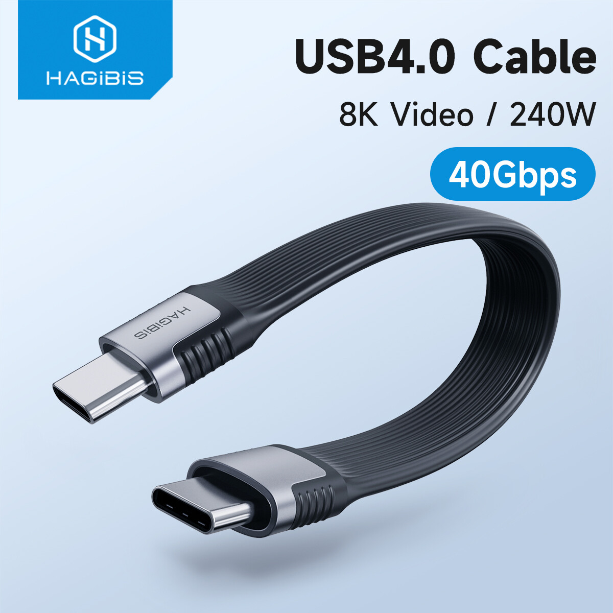 Hagibis cáp dữ liệu usb 40gbps usb c để loại c cáp ngắn cáp sạc nhanh di động pd 240w 8k 60hz tương thích với thunderbolt 3/4 usb4 thiết bị cổng type-c cho sạc dự phòng ssd