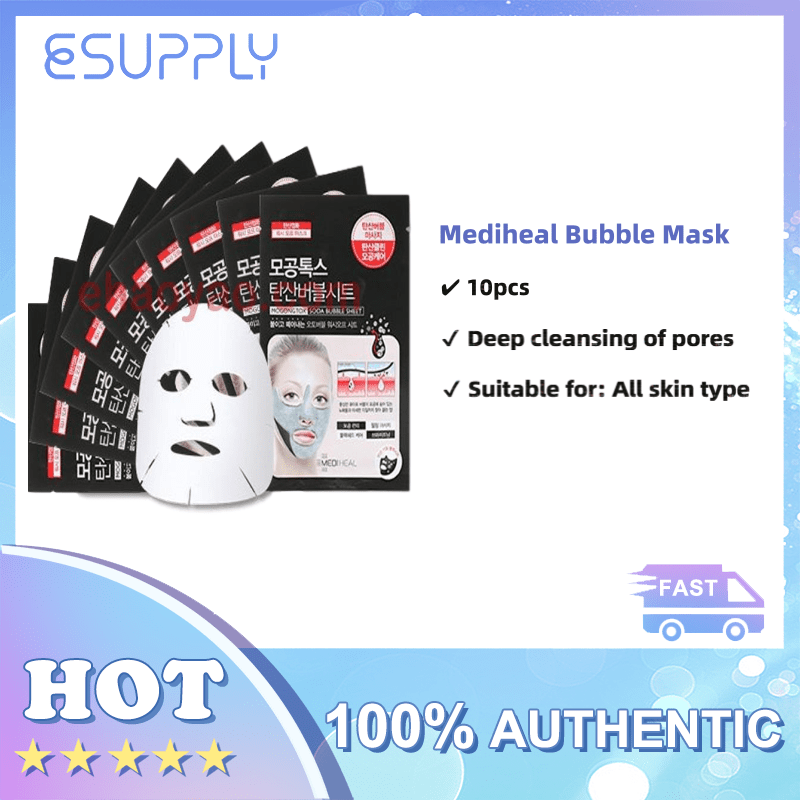 Gambar Mediheal Mask Carbonated Bubble Mask Clarifying Facial Mask Face Clean your skin 10 Pieces Korea