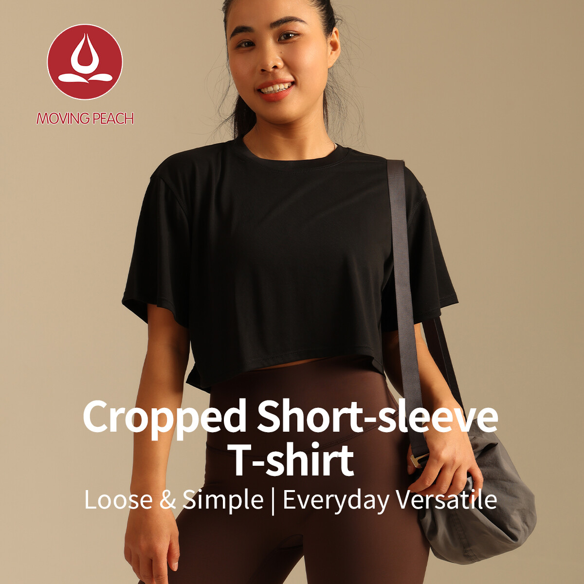 Moving Peach Sports Short Sleeves For Women Waist-skimming Crop T-shirts Relaxed fit Top Soft Moisture-wicking Breathable Flowing Drape Weightless Running Yoga Pilates Exercise Daily Wear ATL