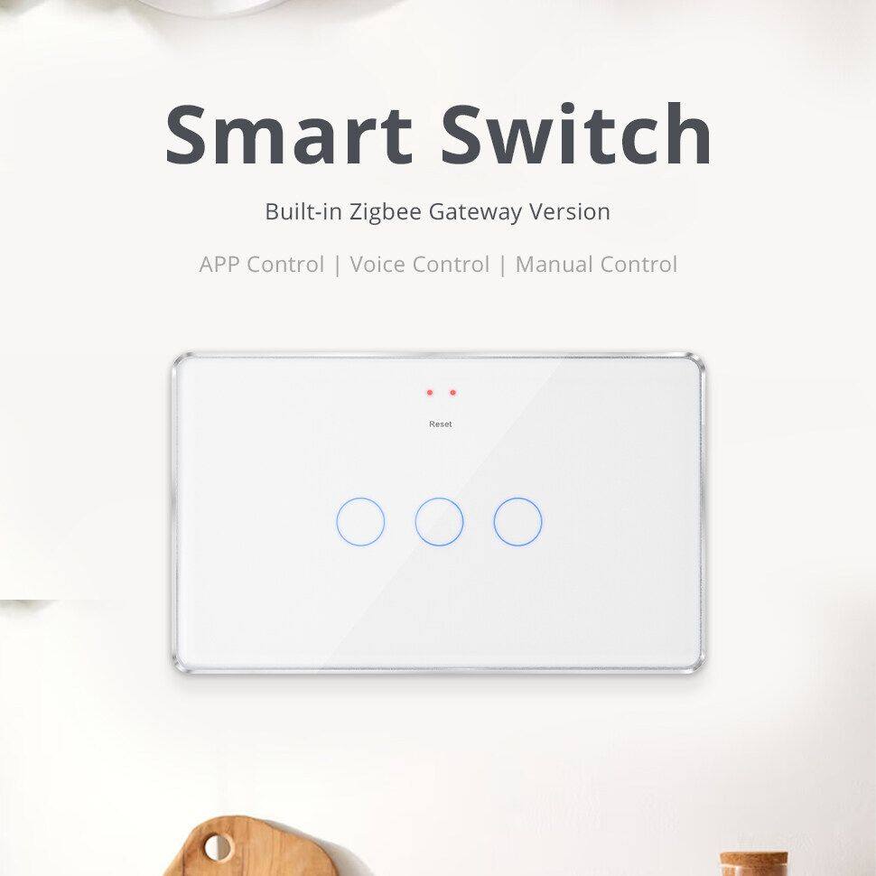 zemismart Tuya Zigbee Smart Light Switch Built-in Zigbee Hub Touch Light Switch Alexa Google Home Voice Control Timer Control ราคา 1,433 บาท*ส่งฟรี