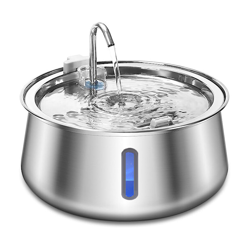 134oz/4L Cat Water Fountain Stainless Steel  Automatic Pet Water Fountain Dog Water Dispenser with Filter and Sponge, SUS 304 Faucet Shape Water Fountain for Cats and Dogs