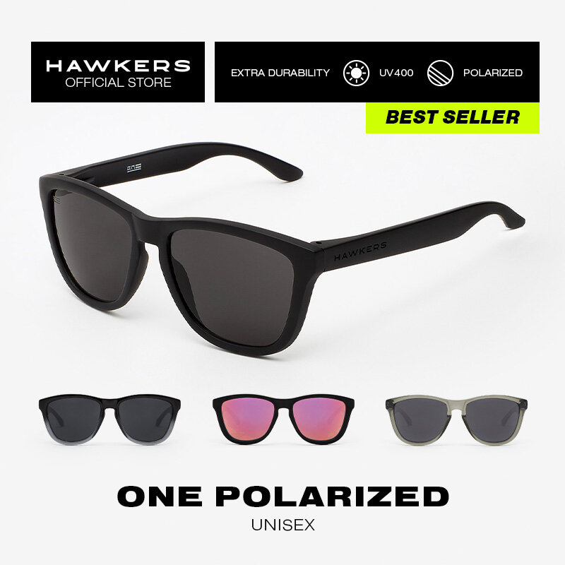 HAWKERS Porter Polarized Black Grey Sunglasses For Men And