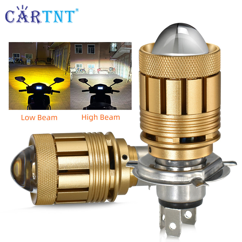 Cartnt 1 chiếc bóng đèn xe máy bi-led h4 9003 ba20d h6 35w 16000lm đèn pha ống kính máy chiếu hai màu đèn pha xe máy led h4 bóng đèn pha led xe hơi 12v