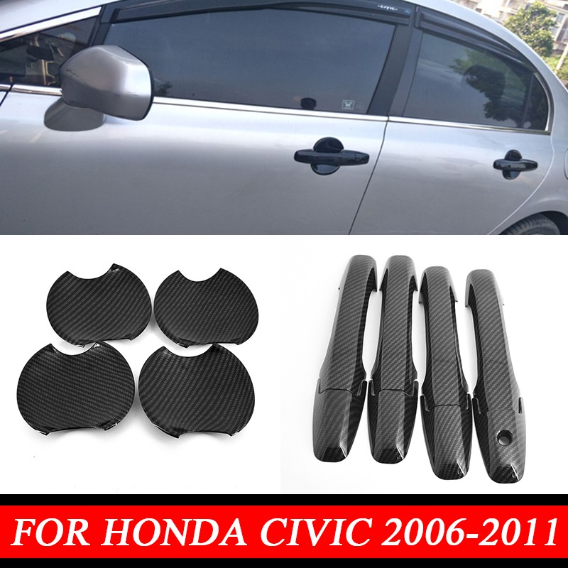 Fitt Chrome Door Handle Bowl Insert Cover Trim For Honda Civic FD 2006-2011 – 4 Piece Set