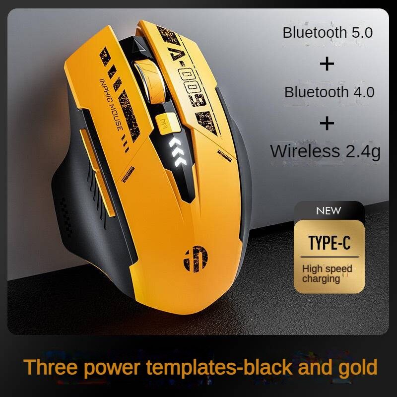 Chuột Bluetooth 6 nút cảm giác cơ học sạc câm 3 chế độ 2.4G Chuột không dây Bluetooth 5.0 Chuột trò chơi thể thao điện tử Bluetooth 4.0 Máy tính để bàn máy tính bảng máy tính xách tay phổ thông