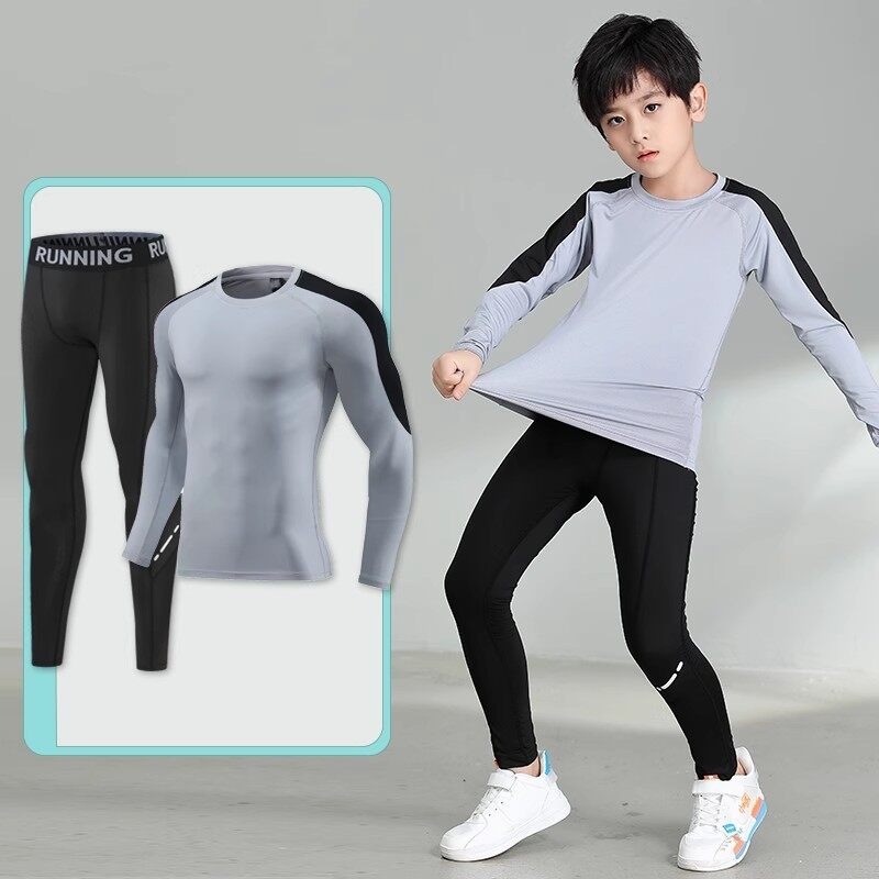 Một Bộ Trẻ Em Của quần áo thể thao Unisex Thể Thao Tops T-Shirts Quần thể dục Cậu Bé Cô Gái Của Bóng Rổ Trẻ Em Ngoài trời Chạy Quần Activewear