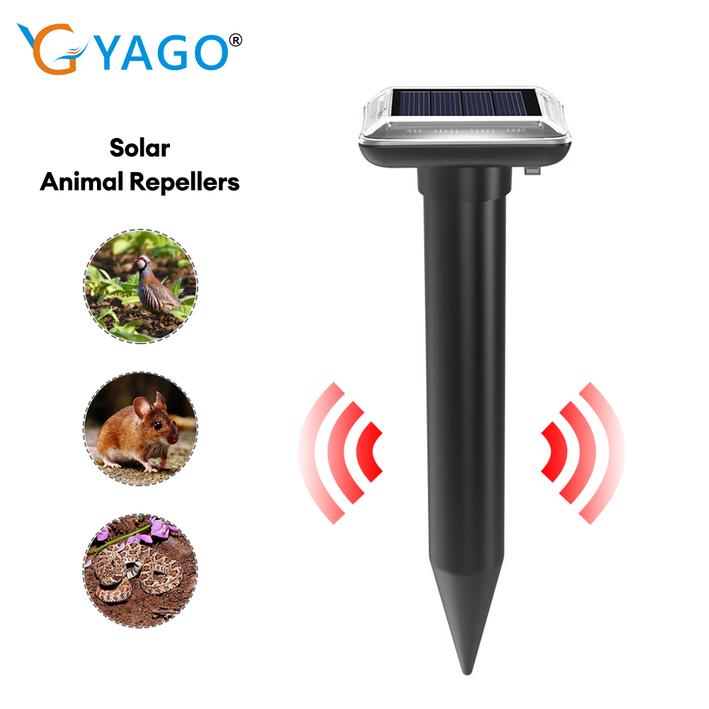 RCYAGO Solar Mole Repeller Solar Powered Ultrasonic Rat Mouse Buzz Snake Repellent Waterproof Animal Repellers for Garden Tools, Yards ราคา 137 บาท*ส่งฟรี