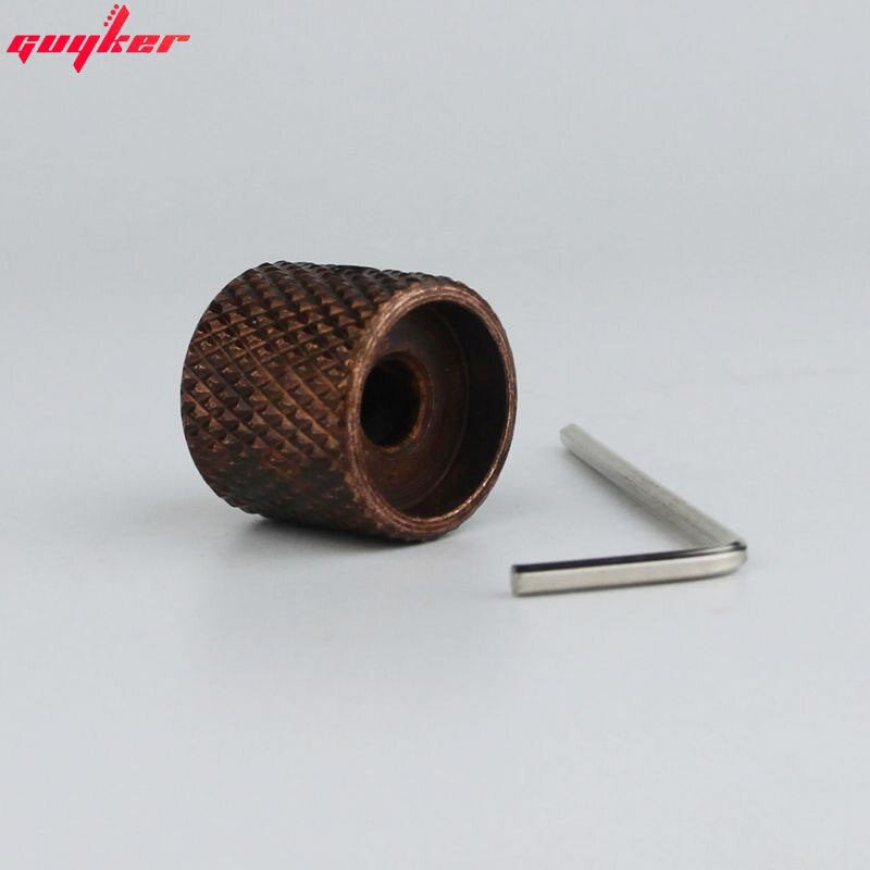 1 Pcs Electric Guitar And Bass Tone And Volume Metal Electronic Control Bronze color Adjustable Knobs Cap Guitar Accessories