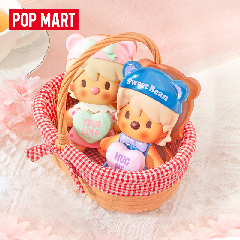 โมเดลฟิกเกอร์ อาร์ตทอย กล่องสุ่มของสะสม POP MART Sweet Bean Cookie Basket Figurine Action Figures