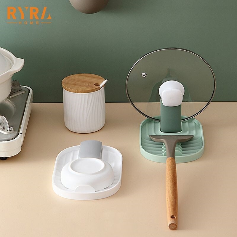 Gambar Kitchen Spoon Holders Fork Spatula Rack Shelf Organizer Plastic Spoon Rest Chopsticks Holder Non slip Spoons Pad Kitchen Tools