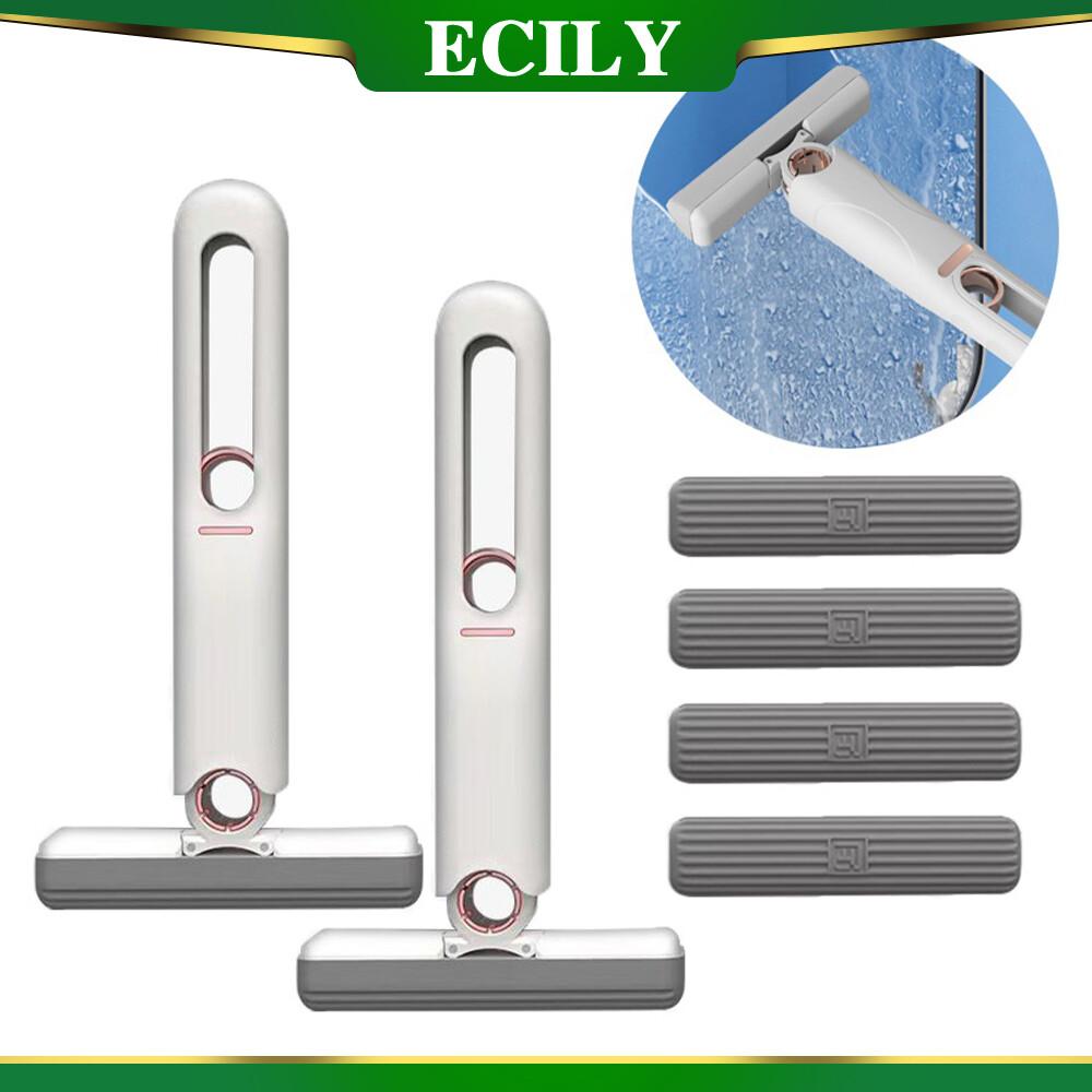 ECILY New Portable Mini Squeeze Mop Home Kitchen Car Cleaning Mop Desk Cleaner Glass Sponge Cleaning Mop Household Cleaning Tools ราคา 47 บาท*ส่งฟรี