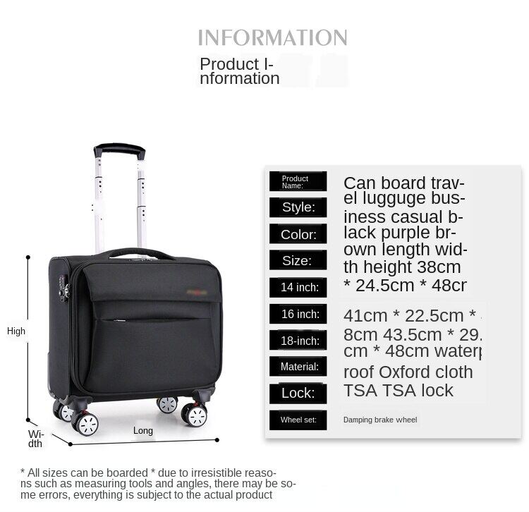 16 inches high by 24 inches wide luggage