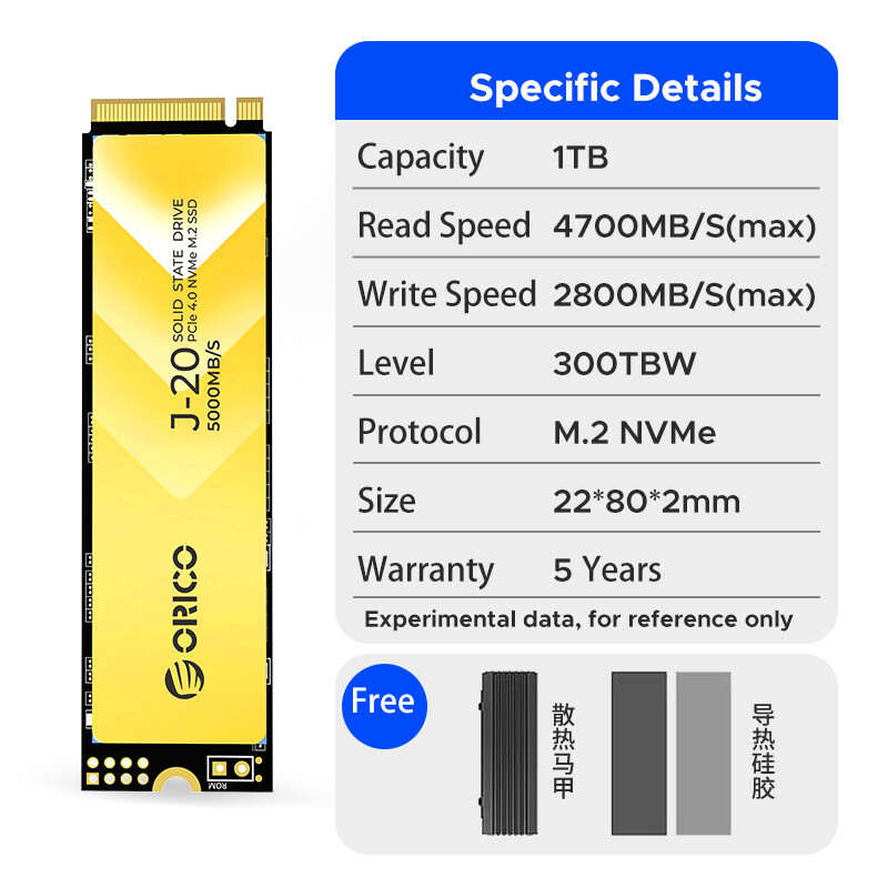 ORICO Hộp Đựng SSD LSDT M2 40Gbps NVME Bao Vây M.2 Sang USB Type C 4.0 Bộ Chuyển Đổi SSD Cho NVME PC