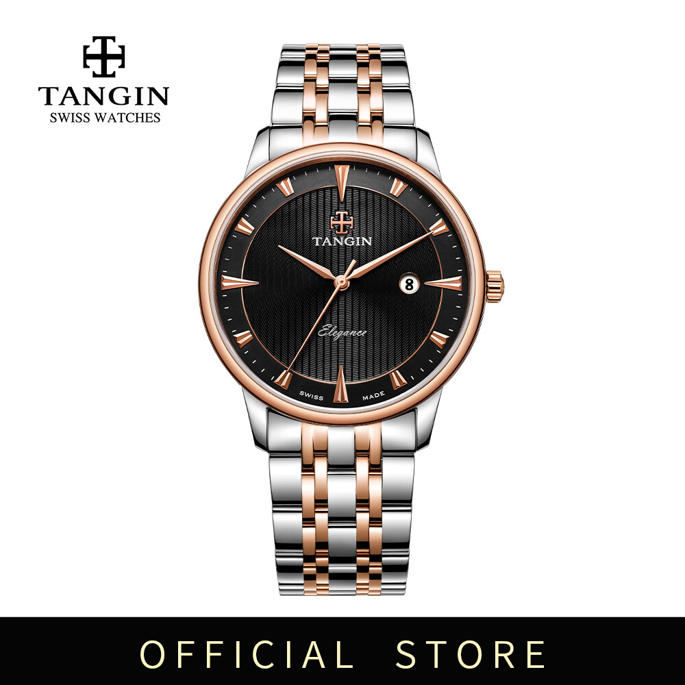 TANGIN Sailors Series Watches for Men Swiss Made Analog Display Quartz Wrist Watch for Men with Calendar Display Waterproof Business Dress Watch(T1038G) ราคา 9,913 บาท*ส่งฟรี