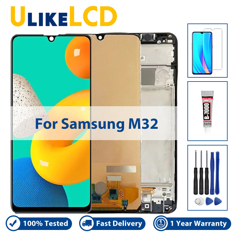 Màn hình 6.4 inch mới cho samsung galaxy m32 m325f m325f/ds lcd linh kiện sửa chữa màn hình cảm ứng toàn màn hình lcd