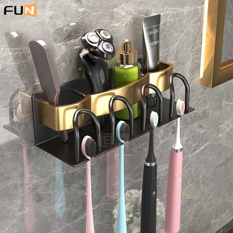 Giá treo bàn chải đánh răng điện không thủng phòng tắm giá treo xi lanh răng gắn tường giá treo cốc kem đánh răng