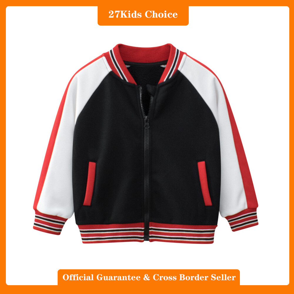 27Kids Choice Baby boy jacket zipper sweatshirt with fleece 2024 New autumn winter children's jackets ราคา 430 บาท*ส่งฟรี