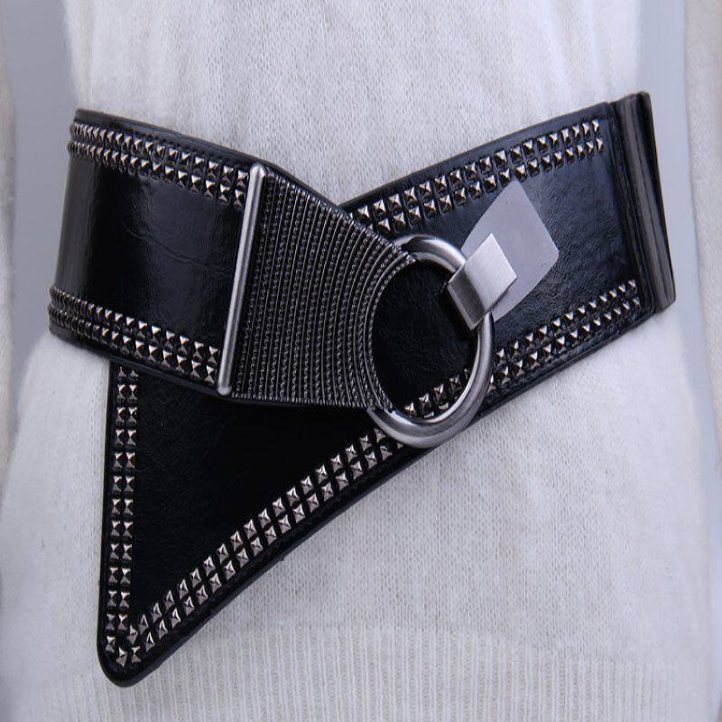 Waist seal women's elastic black wide belt with skirt trench coat simple all-match sweater decorative coat waist belt