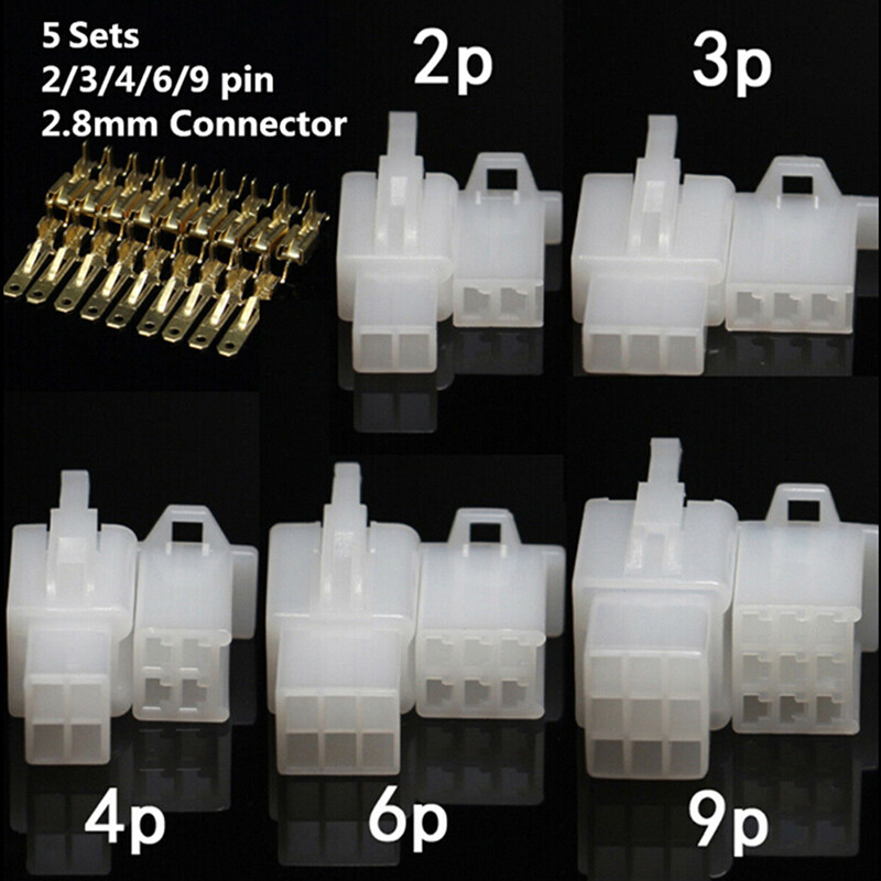 5 bộ ô tô điện 2.8mm 2 3 4 6 9 pin uốn đầu nối dây