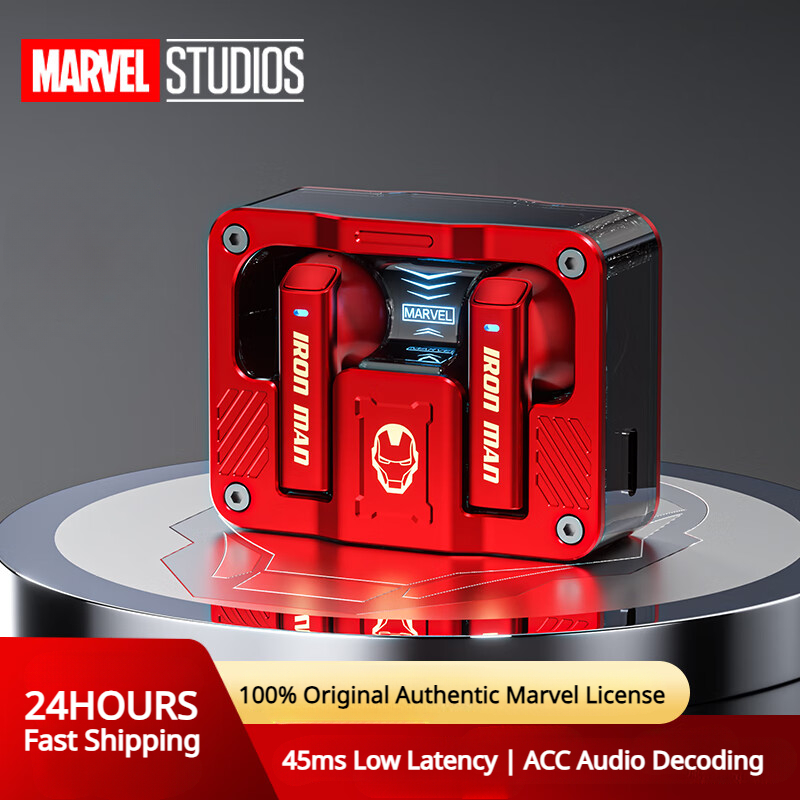 Disney Marvel TWS Tai nghe chơi game lronMan Black Panther Captain America Tai nghe không dây Bluetooth 5.3 Tai nghe độ trễ thấp