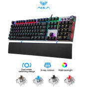 AULA Mechanical Gaming Keyboard with Backlit and Hot-swappable Switches